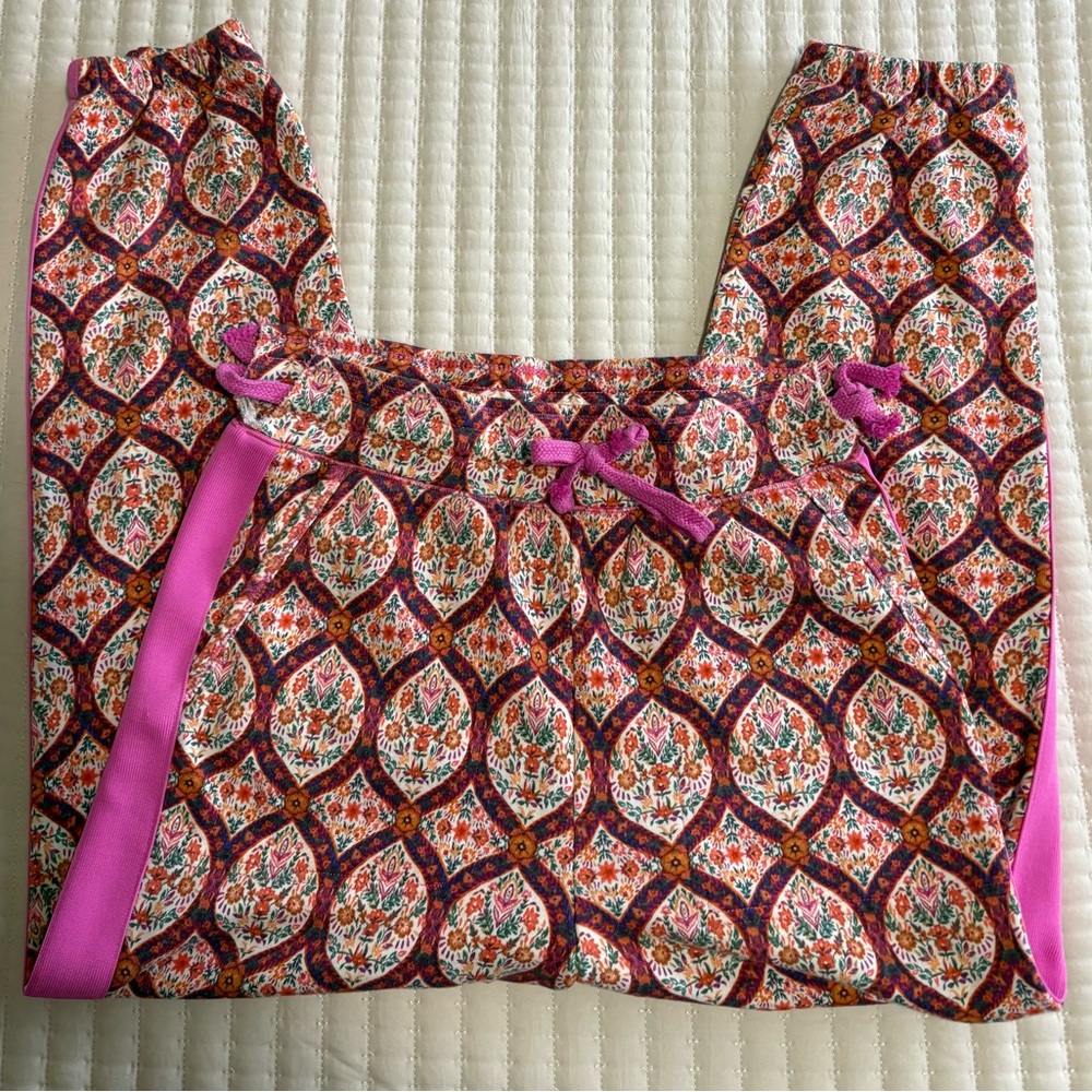 Floral Patterned Bottoms with Pink Accents